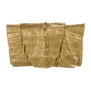 B.Romanek Gold Crocodile Embossed Clutch bag